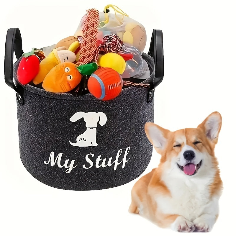Large Felt Pet Toy Storage Basket